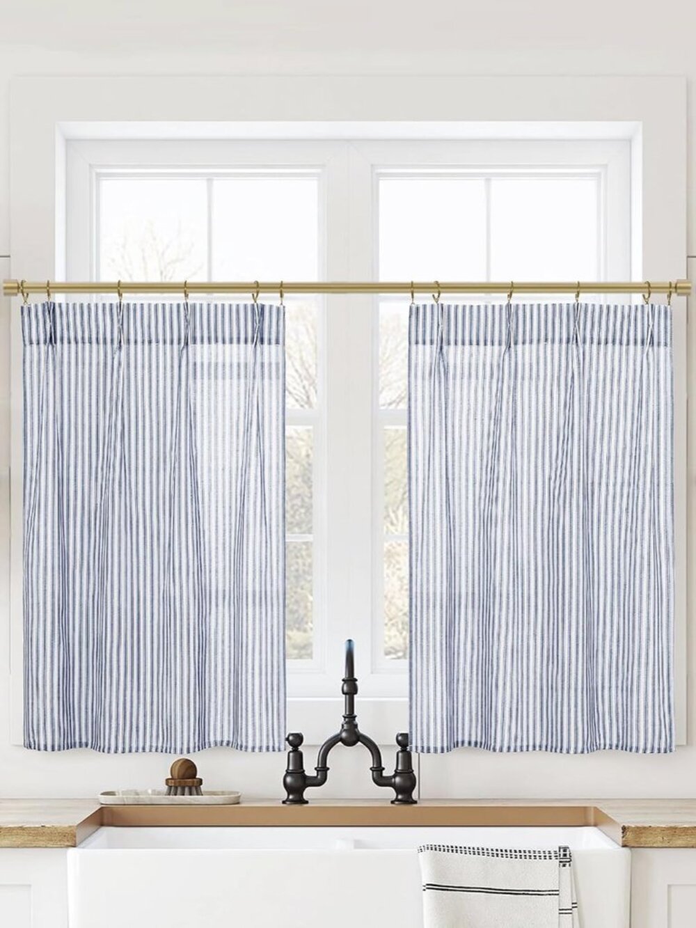 Cabinet Curtains for Shelves Under Kitchen Sink,Cafe Style French Country Curtai